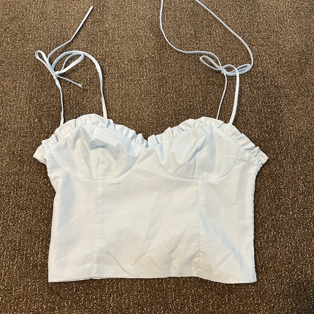 Light blue Ruffled Women's Top